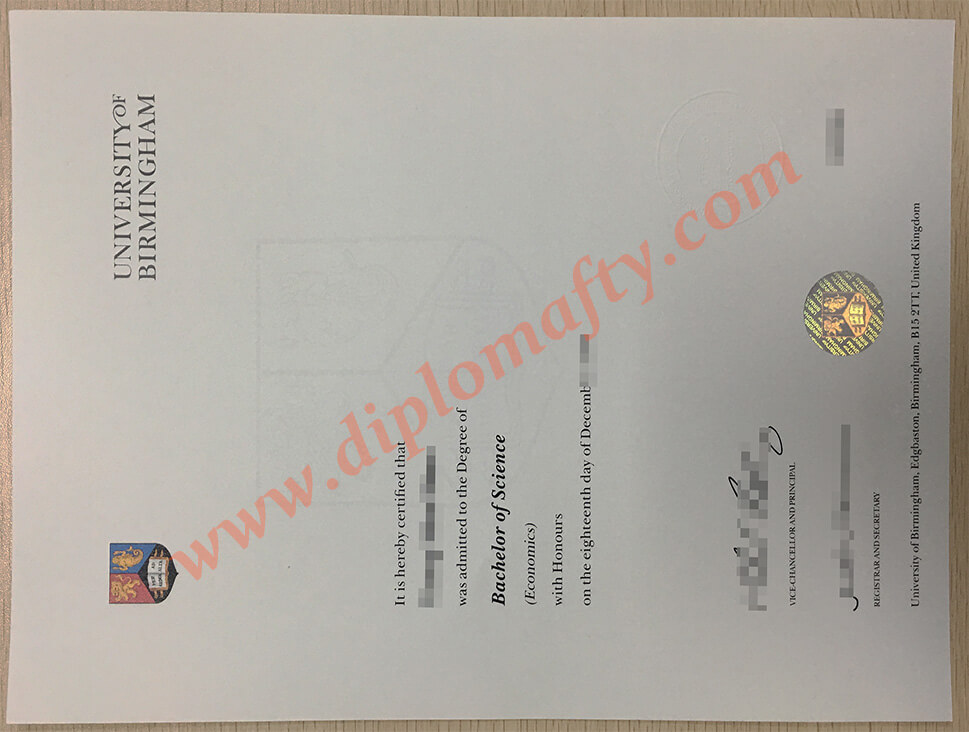 University of Birmingham diploma