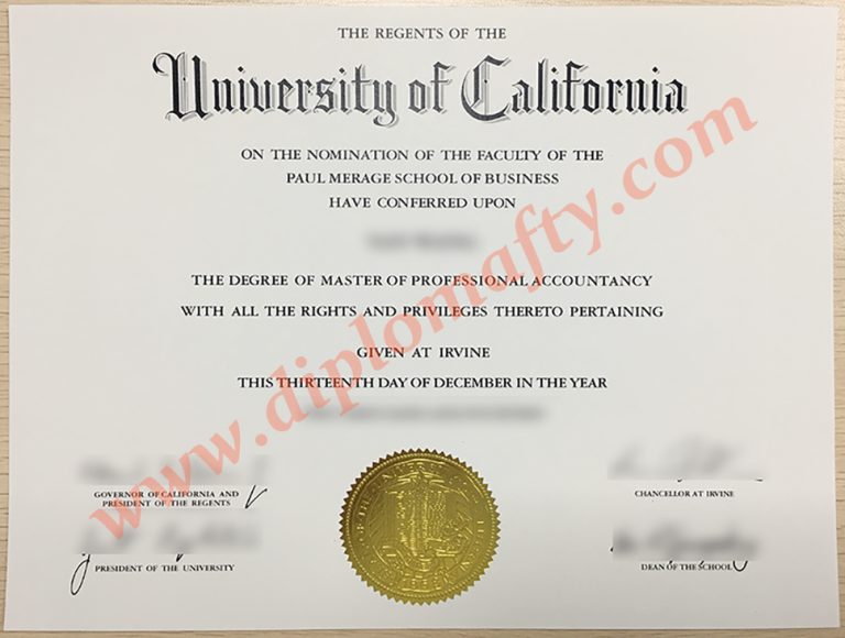 University of California Irvine diploma