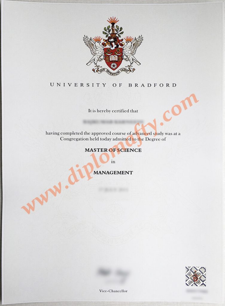 原版布拉德福德大学文凭证书