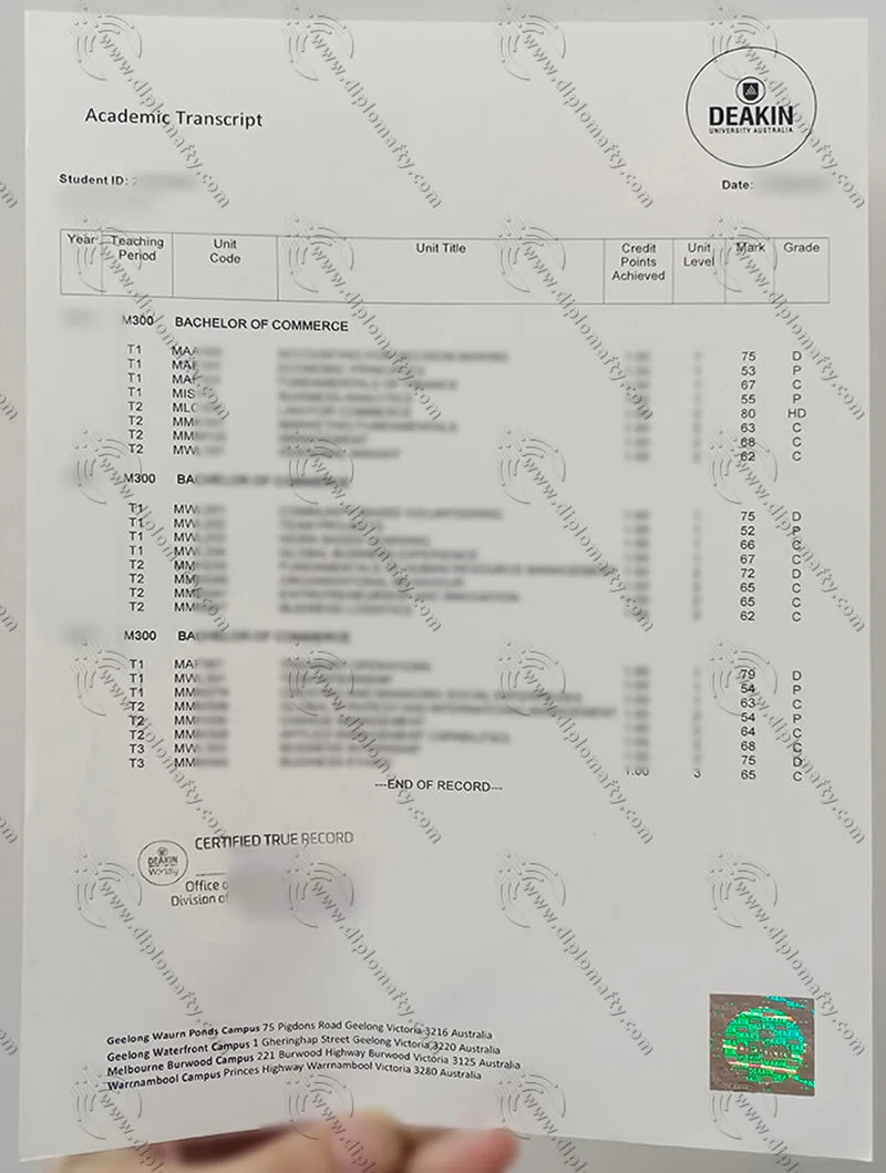购买迪肯大学成绩单