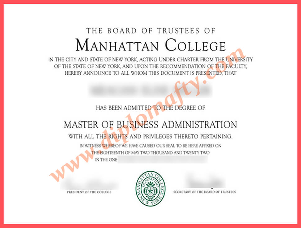 购买Manhattan College diploma