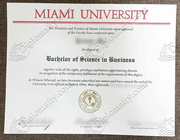 Miami University Diploma