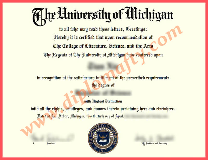 购买UMich文凭证书