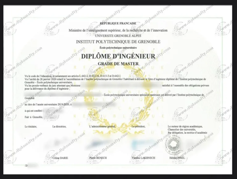 办理格勒诺布尔国立理工学院文凭