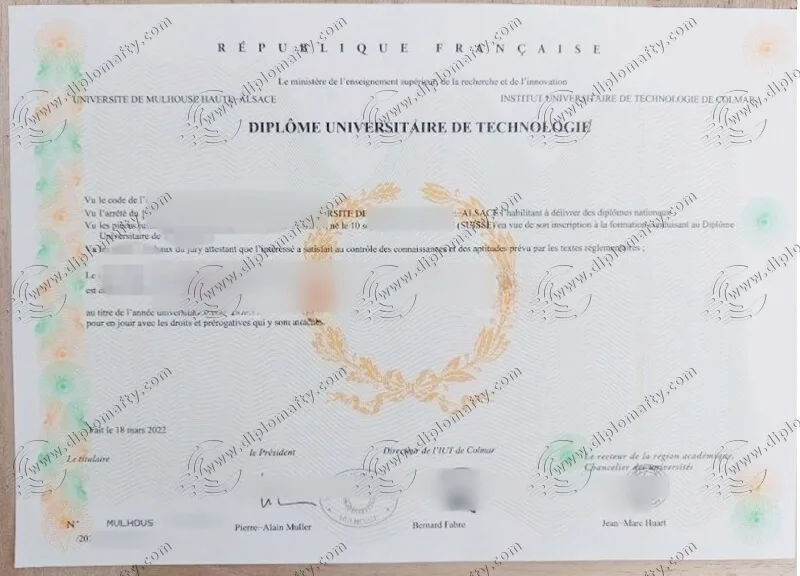 University of Haute Alsace diploma