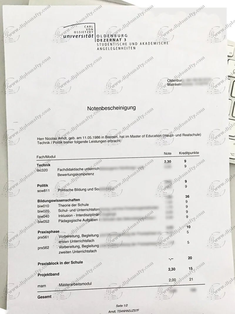 奥登堡大学文凭购买