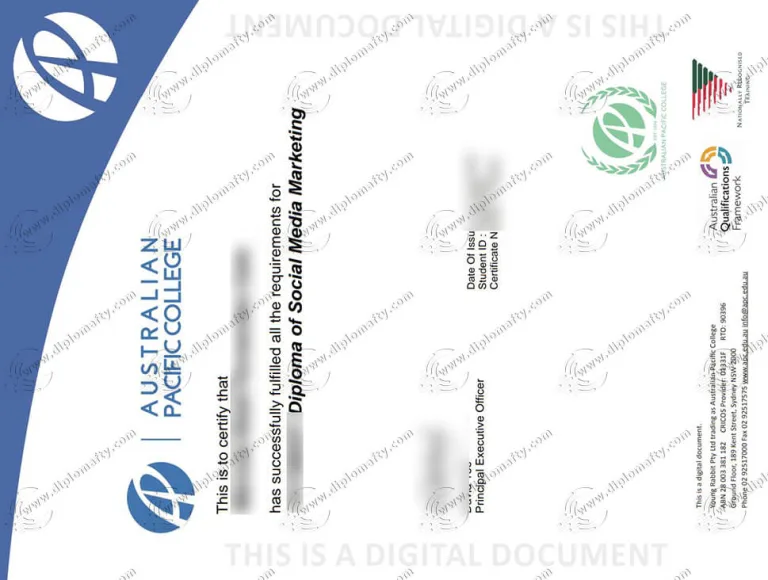 Australian Pacific College diploma