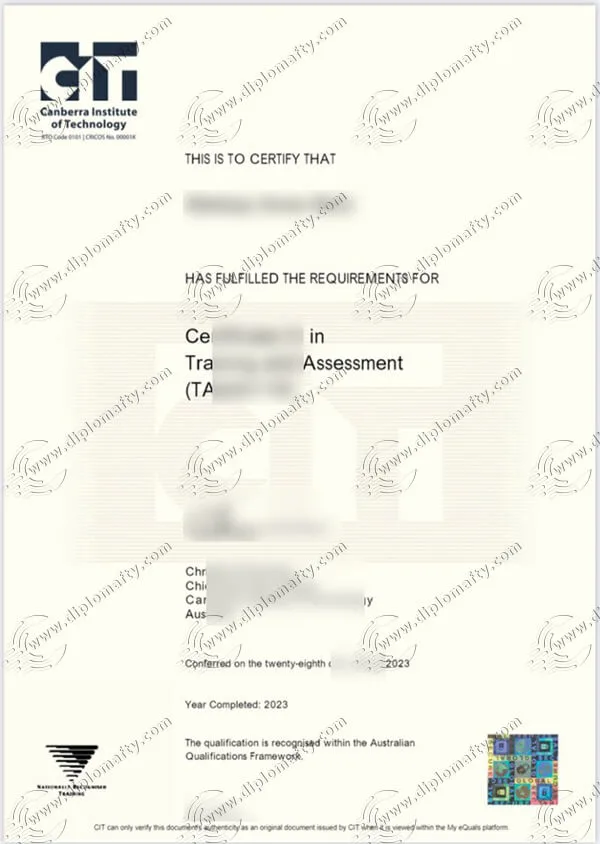 Canberra Institute of Technology diploma