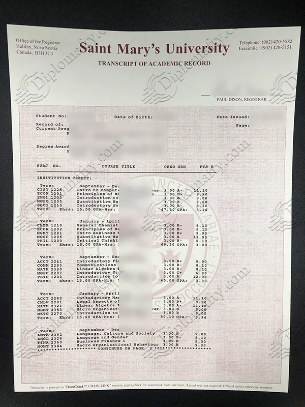 购买圣玛利大学成绩单