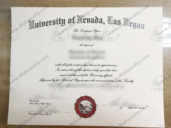 University of Nevada, Las Vegas Graduation Certificate