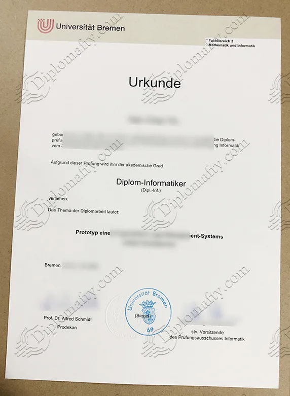 Diplom der Universität Bremen