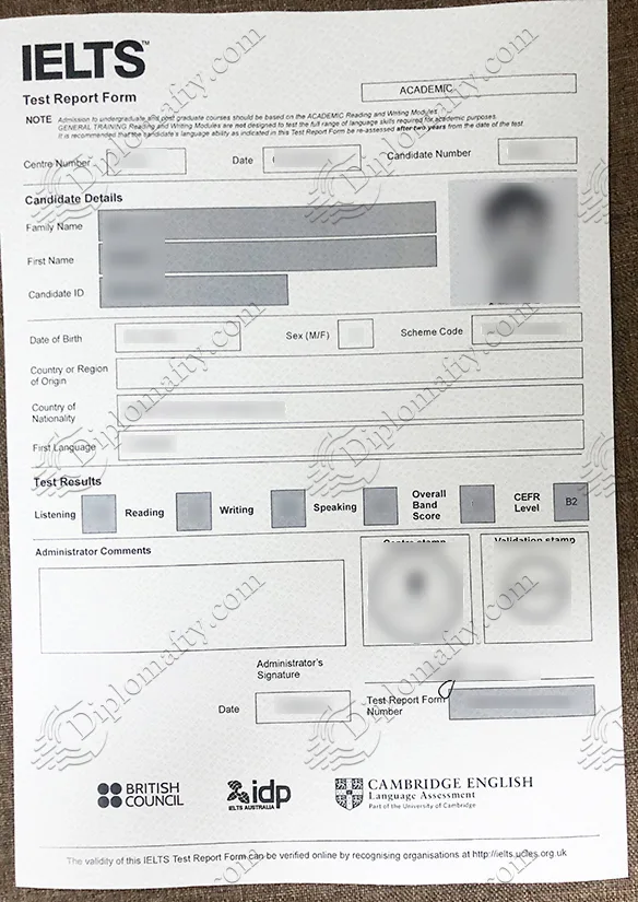 定制IELTS高仿成绩单