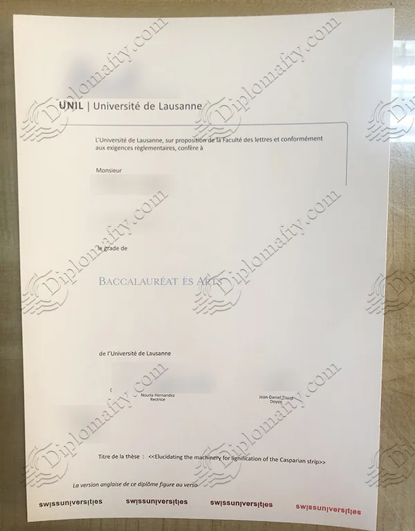 Université de Lausanne Diploma