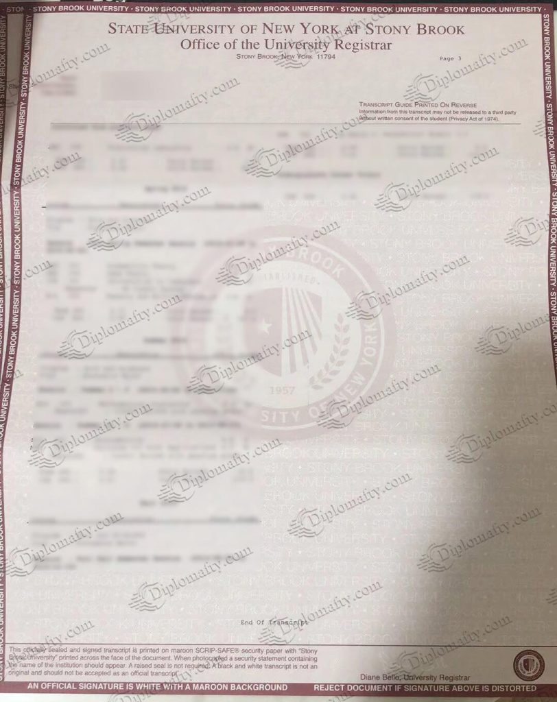 办理石溪大学成绩单