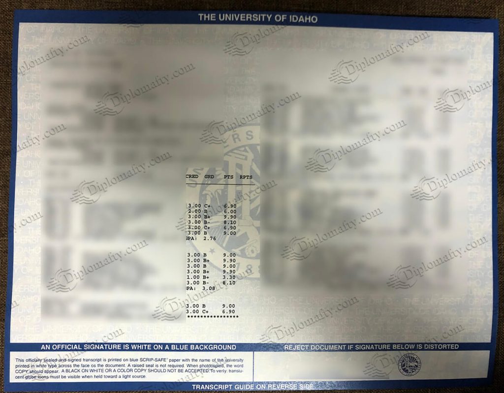 爱达荷大学成绩单办理