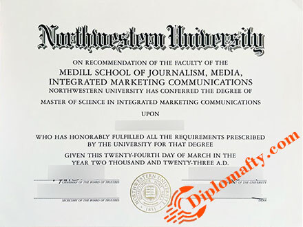 Northwestern University Graduation Certificate