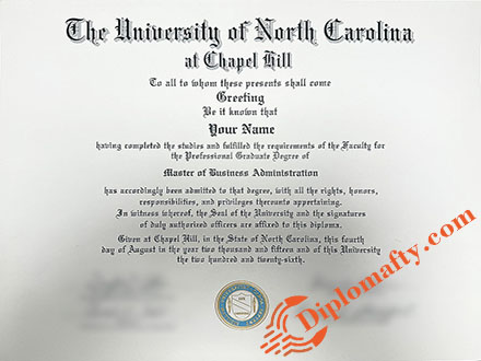 UNC-Chapel Hill Graduation Certificate