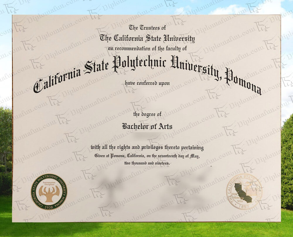 2019年波莫纳分校毕业证 波莫纳分校文凭样本