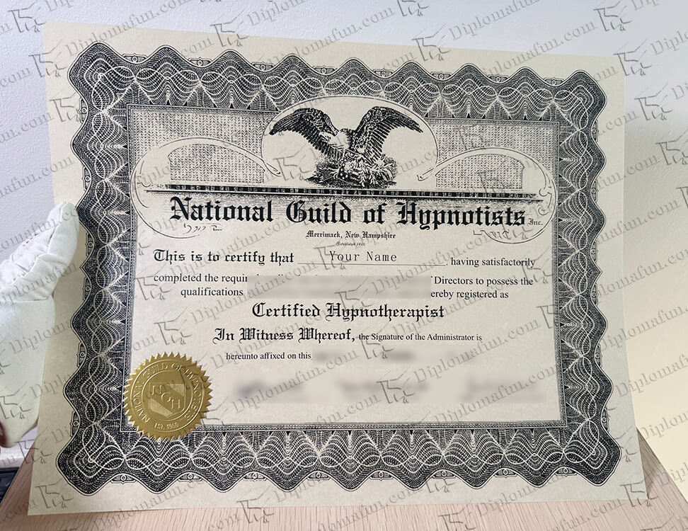 NGH催眠证书样本 NGH催眠证书