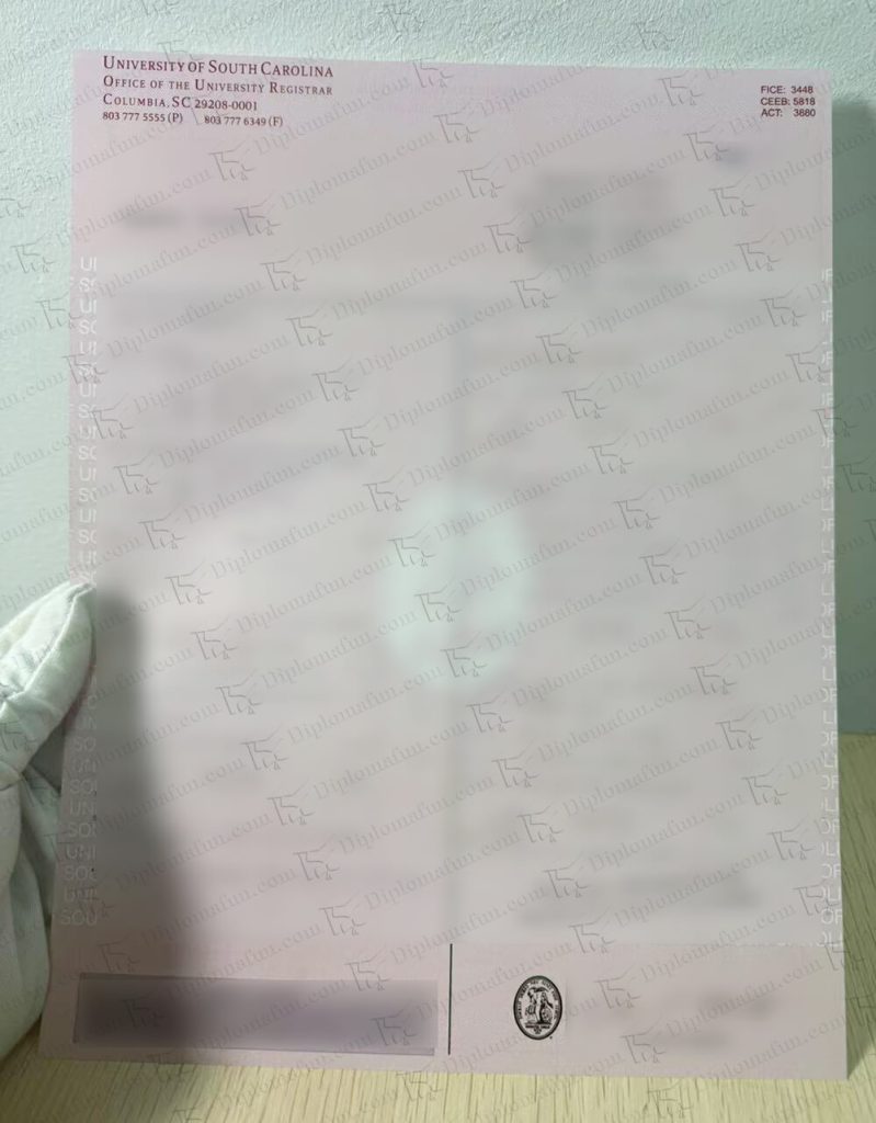 南卡罗来纳大学成绩单样本 南卡罗来纳大学成绩单