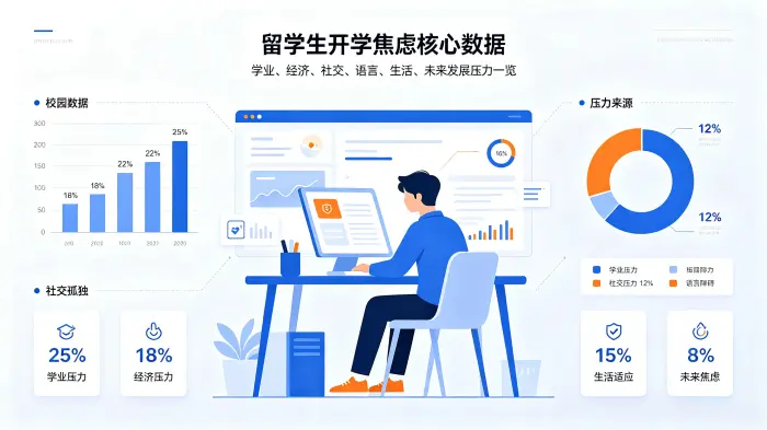 留学生开学焦虑核心数据统计 留学生开学焦虑核心数据统计